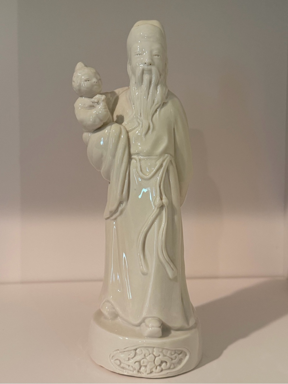 Vintage Blanc De Chine Shou Xing Figurine - God of Longevity
